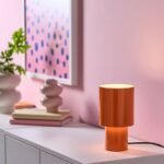 SPETSBOJ Table lamp, dimmable/orange, 22 cm - Image 3