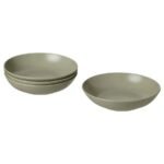 FÄRGKLAR Deep plate, matt green, 23 cm