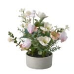 FEJKA Artificial flower arrangement, in/outdoor, pink/white, 15 cm
