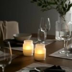 HJULMÖJA LED table decoration, glass/battery-operated, white - Image 2